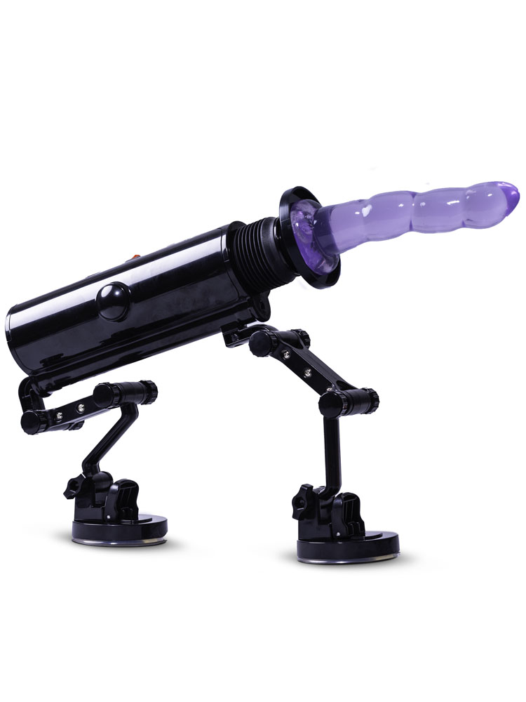 Sex Machine with 7” Purple Ribbed Dildo