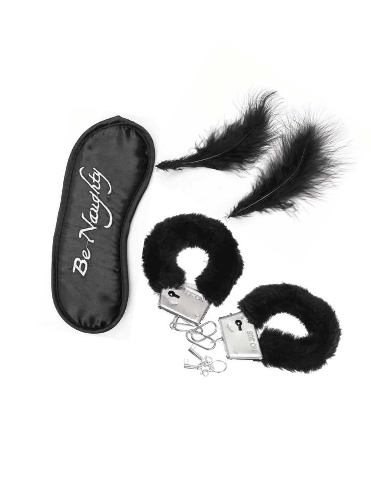 3 Piece Black Bondage Kit "Be Naughty"