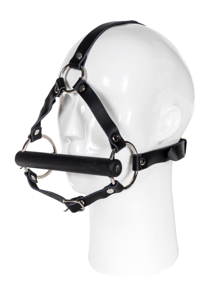 Bite-Down Gag with Leather Strapping (Head Harness)