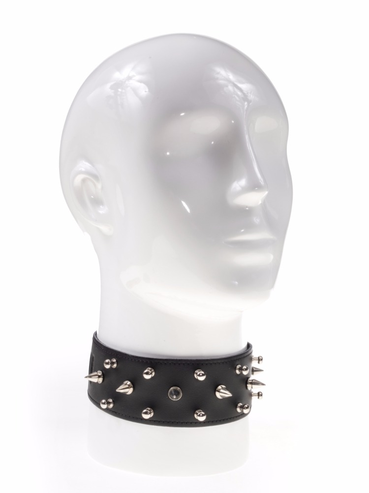 Leather Spike-Studded Collar