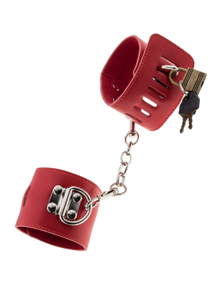 Red Lock &amp; Chain Cuffs