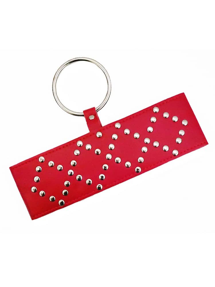 Red Studded Bondage Collar for BDSM Submissive