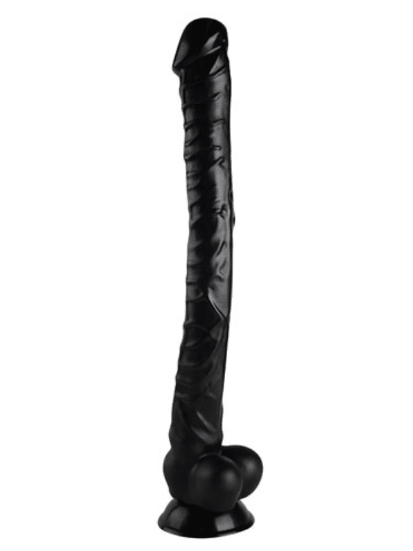 Jacobs Cock Extreme Large Black Veined Huge Dildo 15 Inch