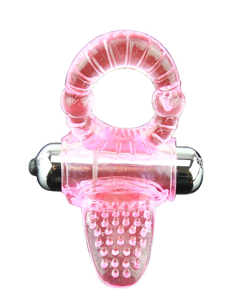 Vibrating Cock Ring with Tongue