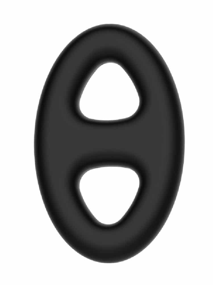 Double Silicone Cock and Testicle Ring – Black