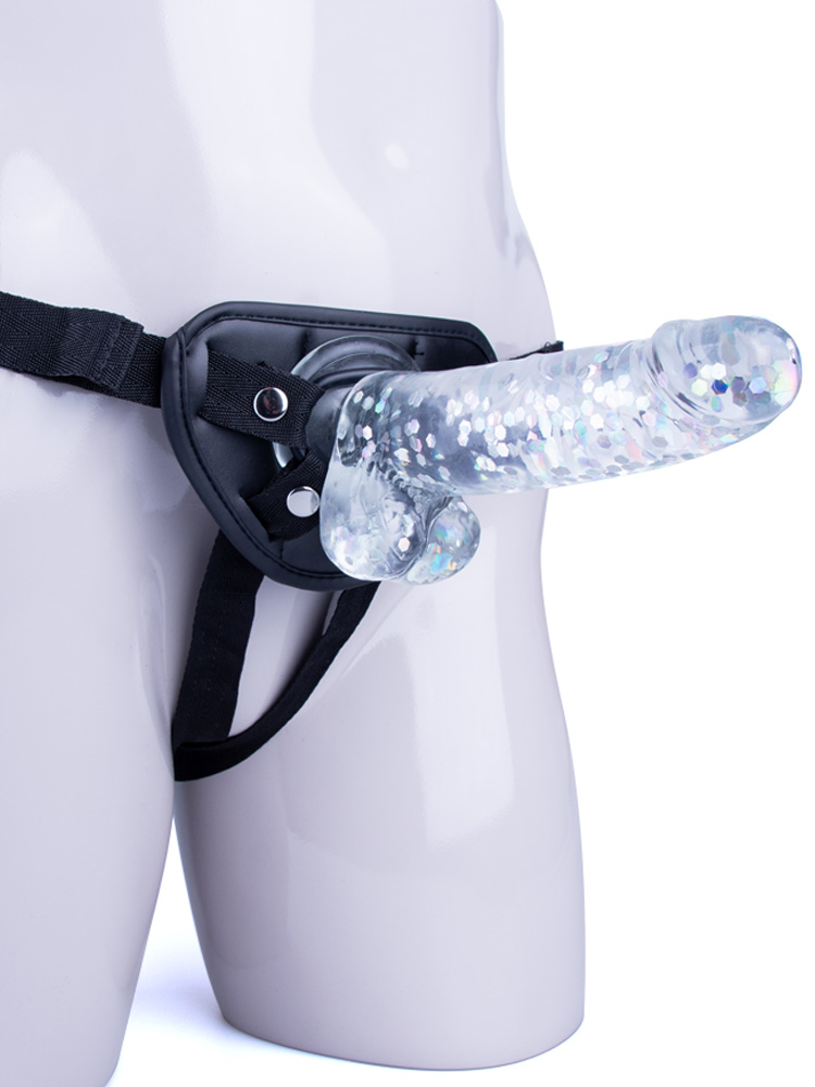 Neoprene Strap-On Harness with Disco Dildo 6 Inch