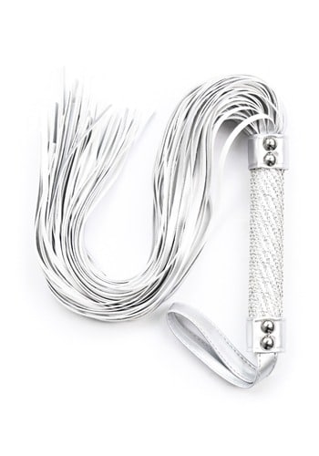 Silver Tassel Flogger with Diamante Detail Handle