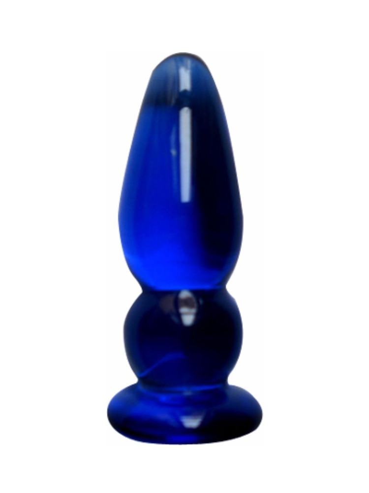 Small Blue Glass Plug 3.5 Inch