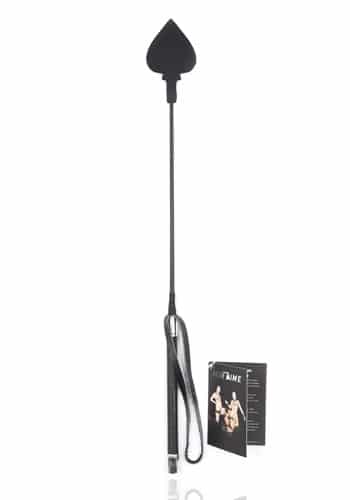 Black Heart Spade Spanking Crop with Wristlet