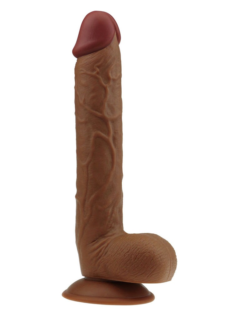 King Size Realistic Dong 10 Inch (Dark Flesh/Brown)