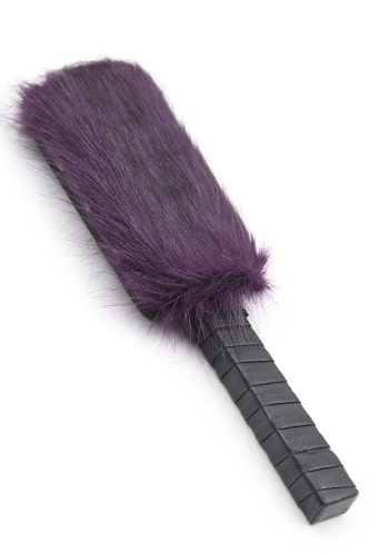 Purple Faux Fur Spanking Paddle Studded Black