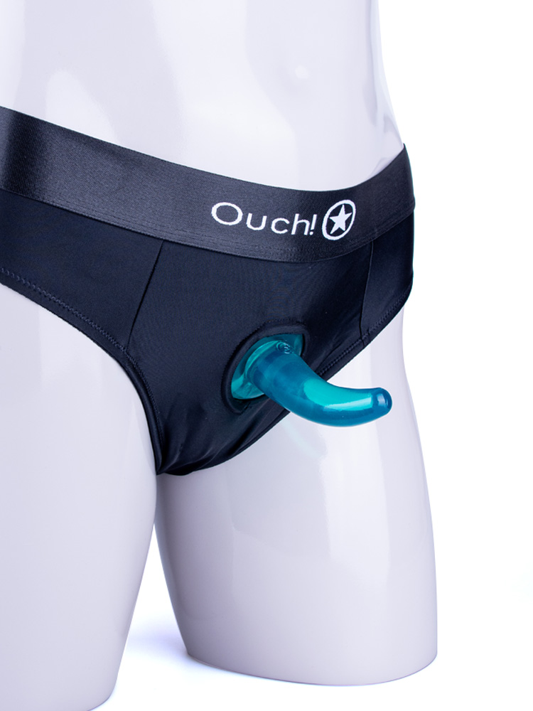 M/L Vibrating Strap On Thong with Curve 5" Dildo