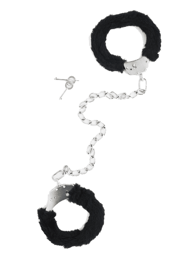 Black Furry Ankle Cuffs Restraints