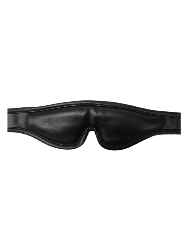 Black Leather Velcro Blindfold