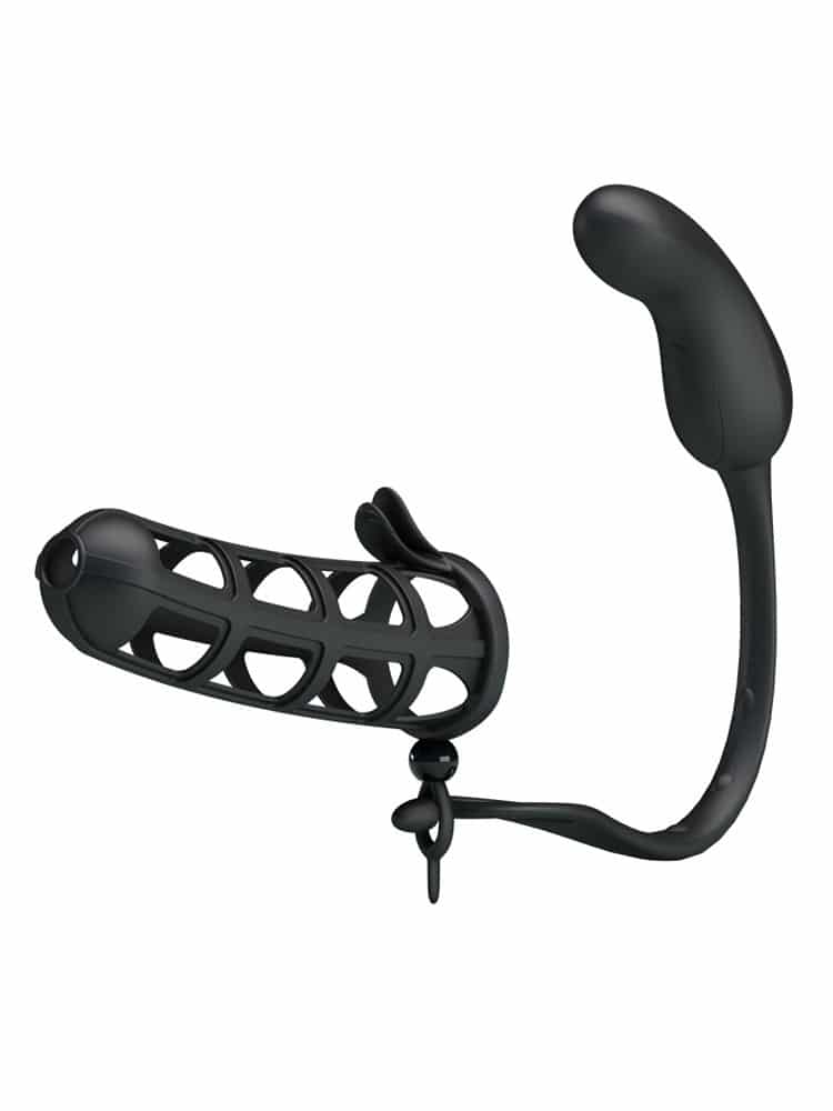 Penis Sleeve with Vibrating Anal Egg – Rechargeable