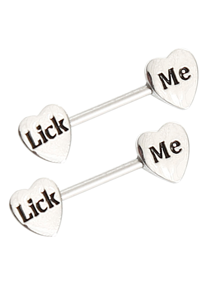 &apos;Lick It&apos; Heart Nipple Piercings
