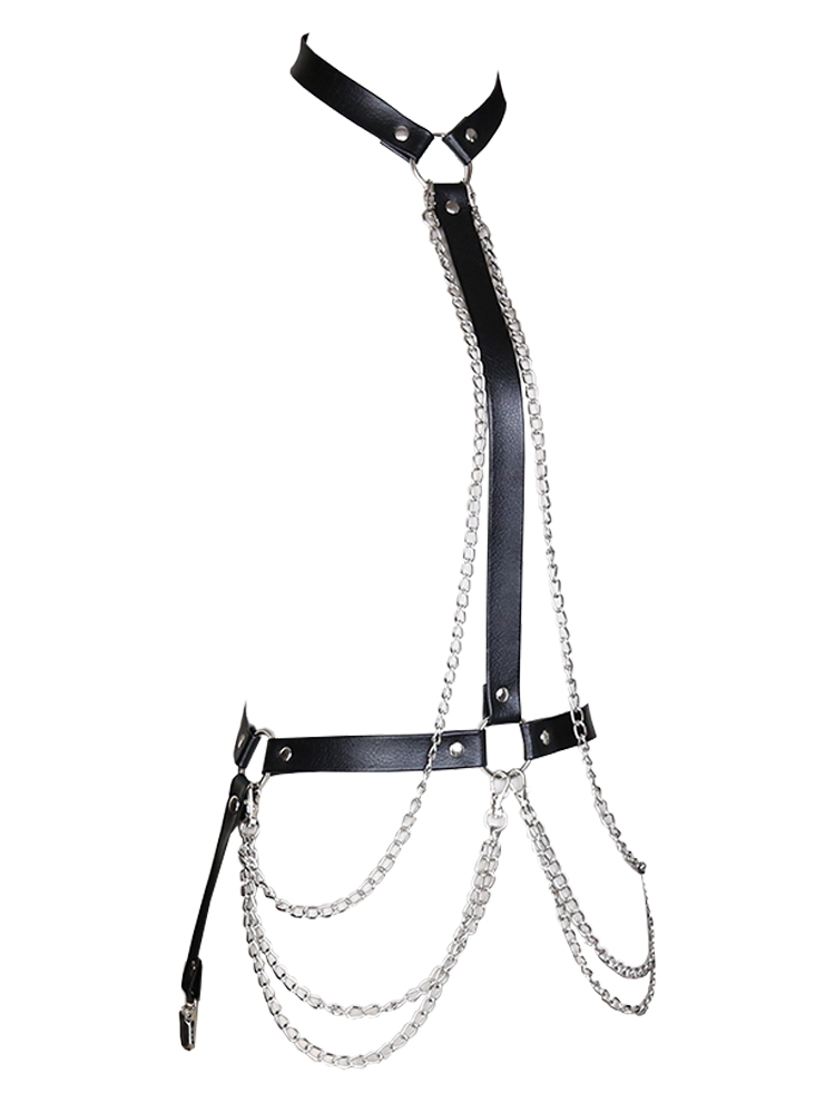 Leather &amp; Chain Body Harness