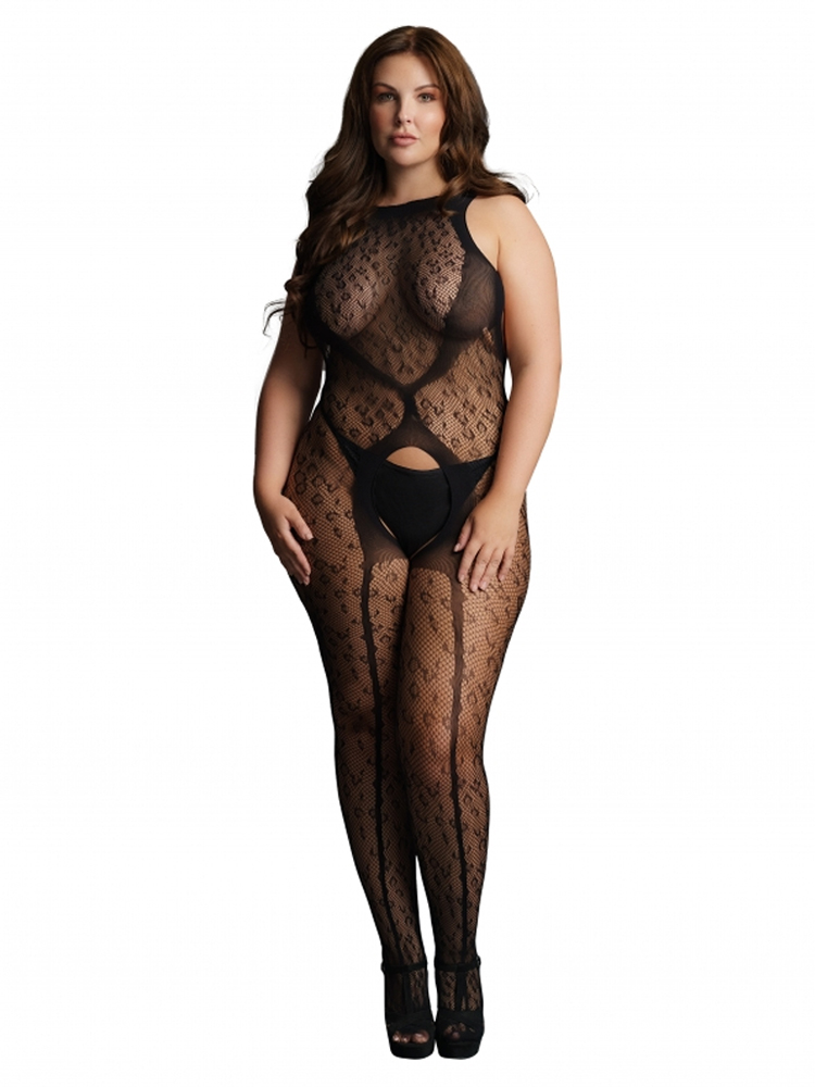 Crotchless Leopard Pattern Bodystocking
