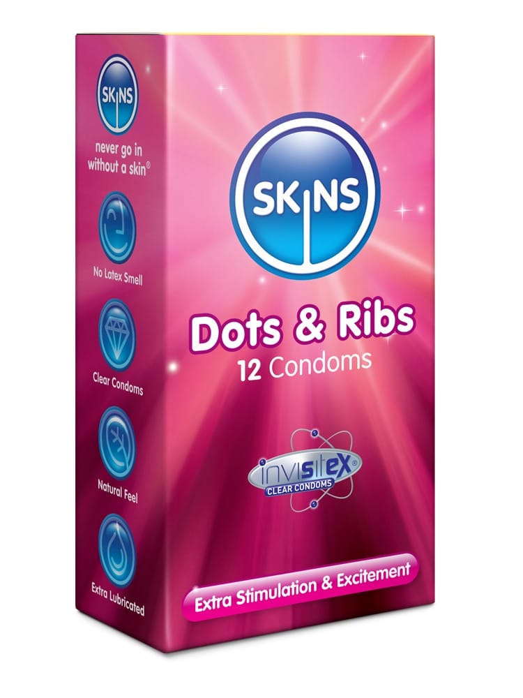 Skins Dots &amp; Ribs Condoms – 12 Pack
