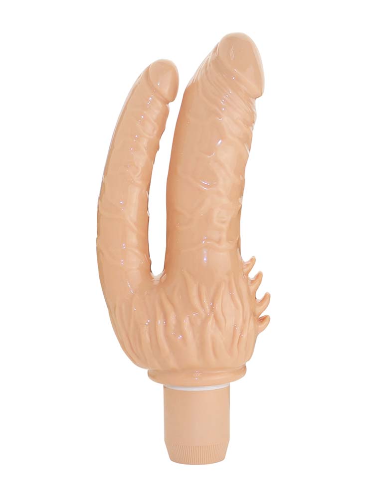 Flexible Double Dong Vibrator 4.5 Inch- Flesh
