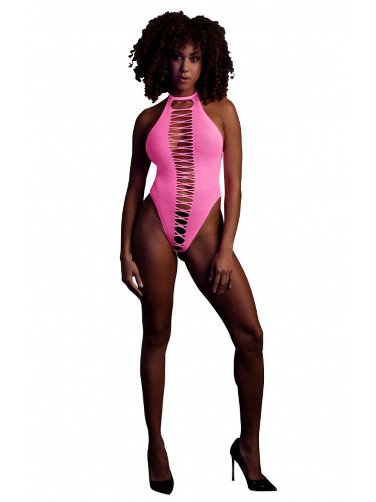 Glow In The Dark Halter Neck High-Cut Body S-M