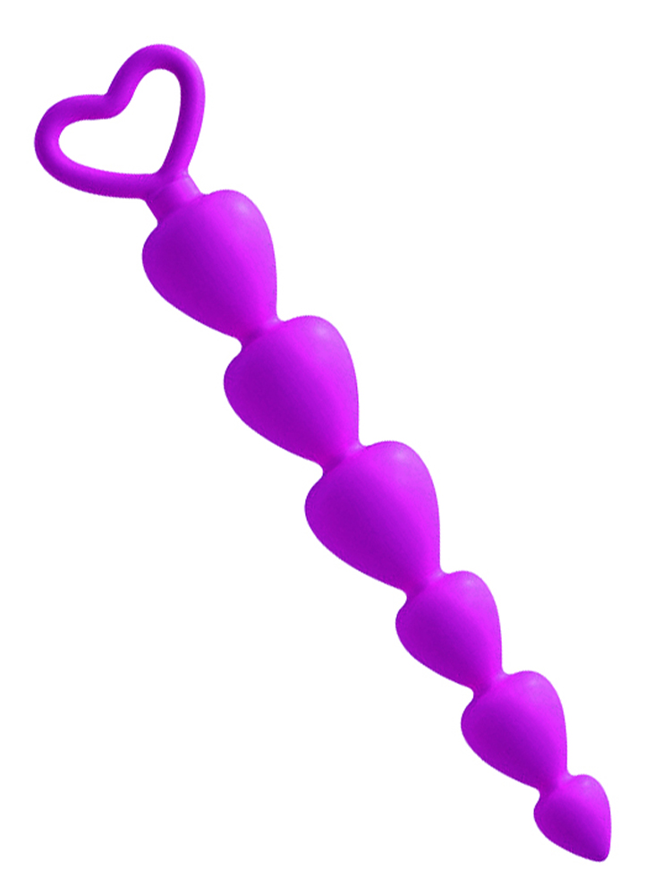 Heart-Shaped Purple Anal Beads Small
