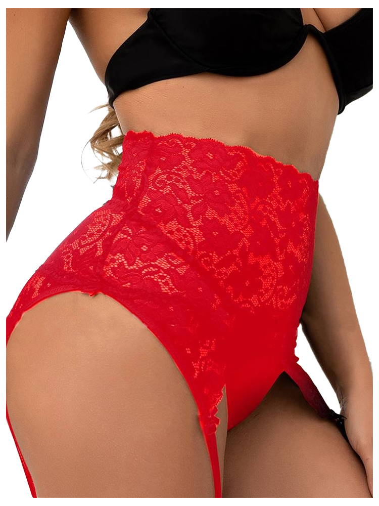Red Lace Garter Panty 12-14