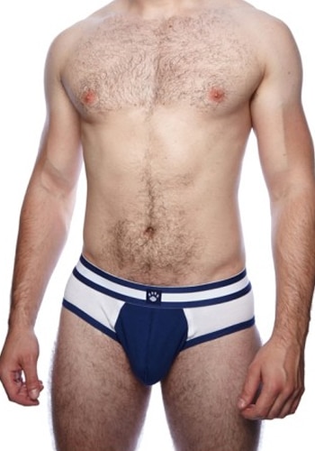 Men&apos;s Prowler Classic Sports Brief – Navy and White M