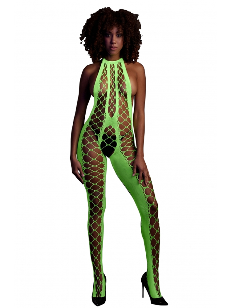 Neon Green Glow In The Dark Body Stocking S-M