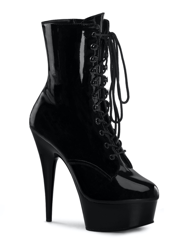 Pleaser 6 Inch Lace-Up Ankle Boots (5-8) 5