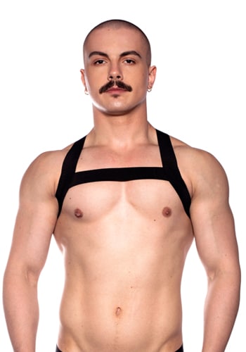 Prowler Black Cross-Strap Chest Sports Harness Fetish Wear S-M
