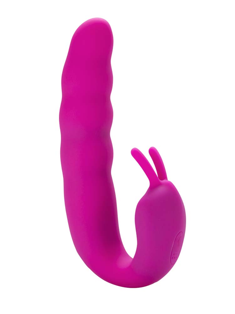 Ribbed Dual Stimulator with Rolling Ball