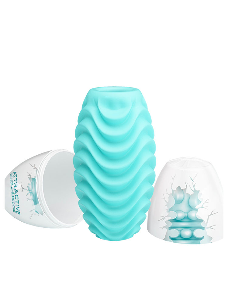 Ribbed Masturbator Egg – Attraction Blue