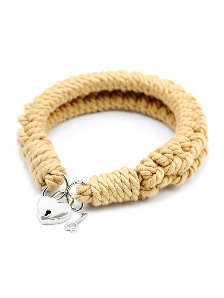 Rope Collar with Heart Lock