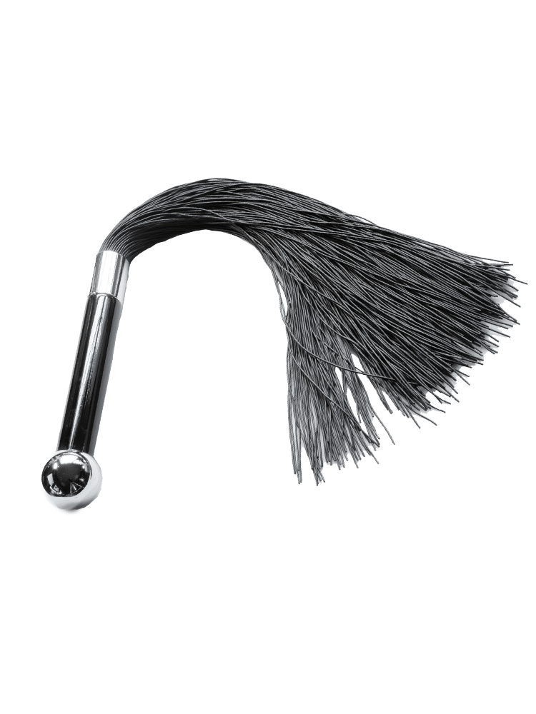 Silicone Black Whip with Heavy Metal Handle