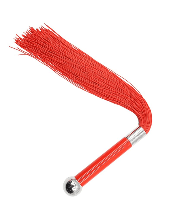 Silicone Red Flogger with Metal Handle