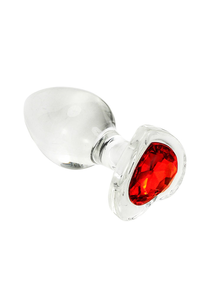 Small Glass Heart Butt Plug 2.5 Inch