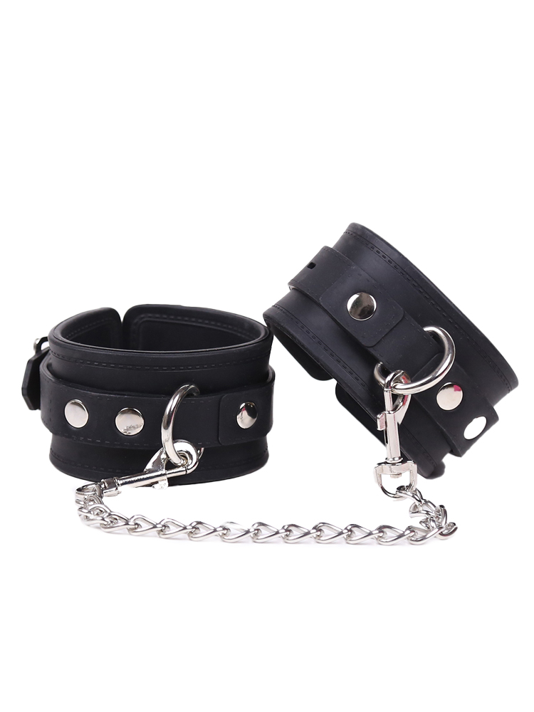 Wide Silicone Wrist Cuffs – Black